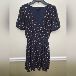 Madewell Navy Floral Mini Dress Small